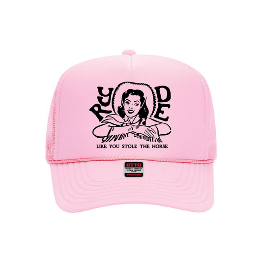 Foam Trucker Hat Solid Baby Light Pink Cowgirl Cowboy